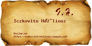 Iczkovits Héliosz névjegykártya